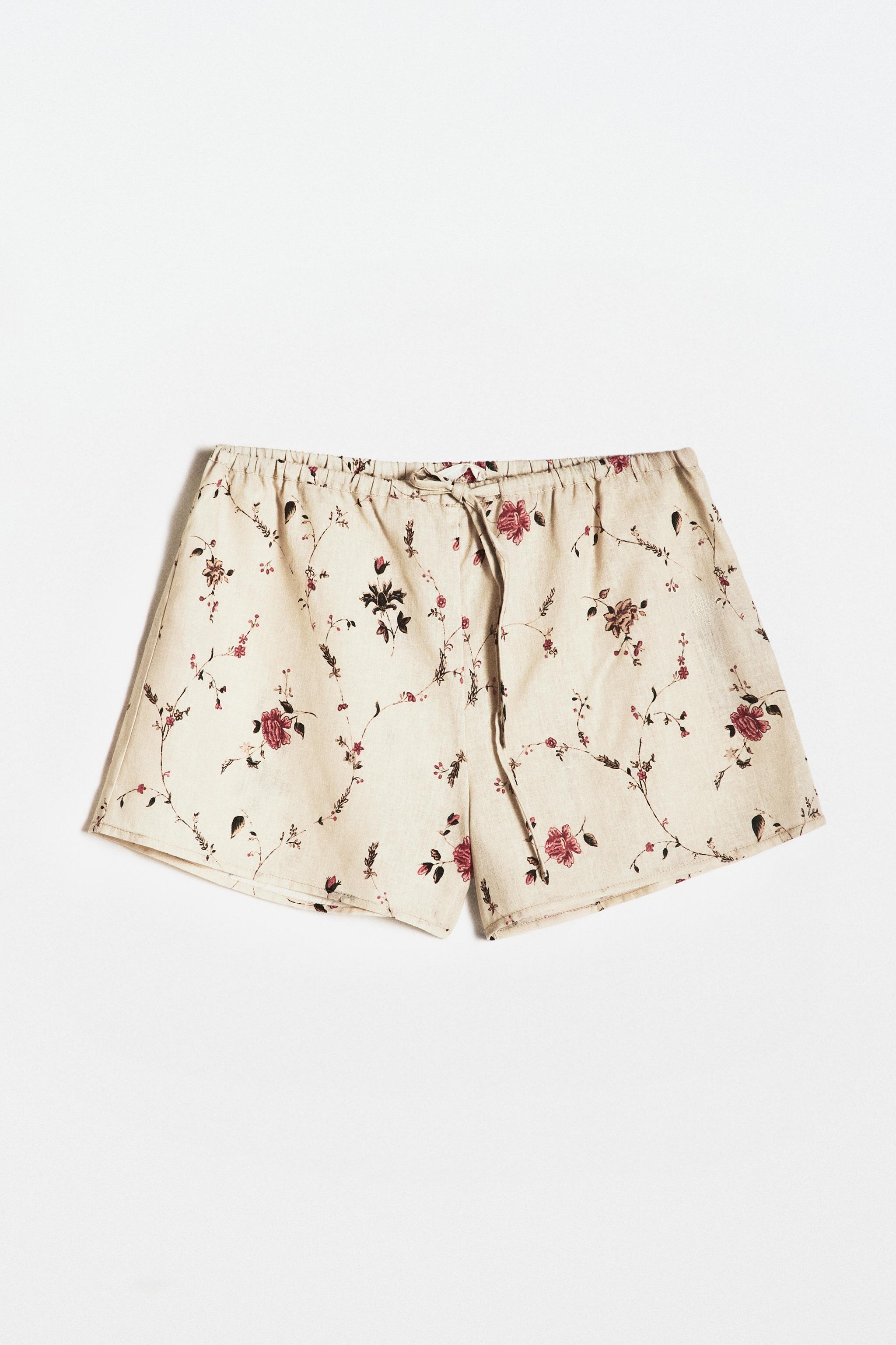 COTTON LINEN FLORAL SHORTS | KATHARINE POLE